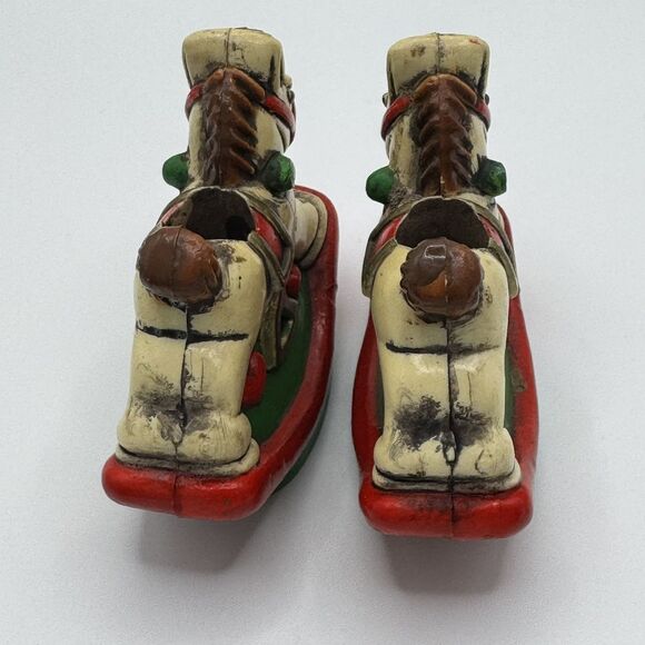 Holiday Memories Rocking Horse Mini Candle Holders Set of 2 Vintage Christmas - Picture 8 of 11